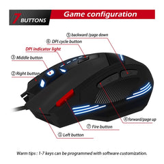 Game Mouse black color with blue light