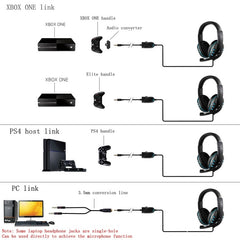 Headset Gaming With Mic LED Light For PC Game Earphone